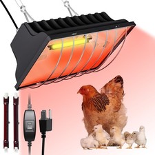 Heat Lamp for Chickens, Coop Heater for Chicks with 2Pcs Heating Bulbs 250W 175