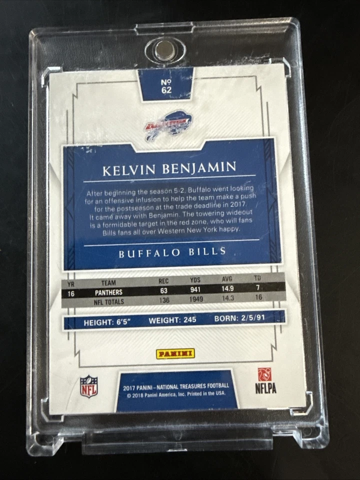 2017 National Treasures Kelvin Benjamin Bills Green 2/5 - Image 2 of 3