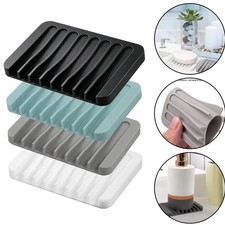 Self Draining Silicone Soap Dish Non Slip Bathroom Kitchen Soap Holder