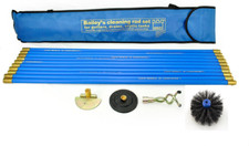 Bailey Drain & Chimney Flue Cleaning Set 6" Brush Scraper Worm Plunger & 10 Rods