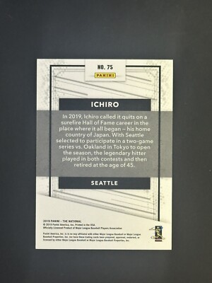 2019 Panini The National Ichiro Suzuki SP #/99 Seattle Mariners