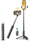 Selfie Stick Tripod with 360° Rotatable Fill Light,Reinforced Stable Tripod
