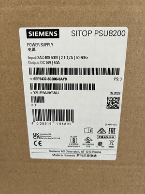 6EP3437-8SB00-0AY0 Siemens PSU8200 400-500VAC 40A 24VDC OUTPUT POWER SUPPLY