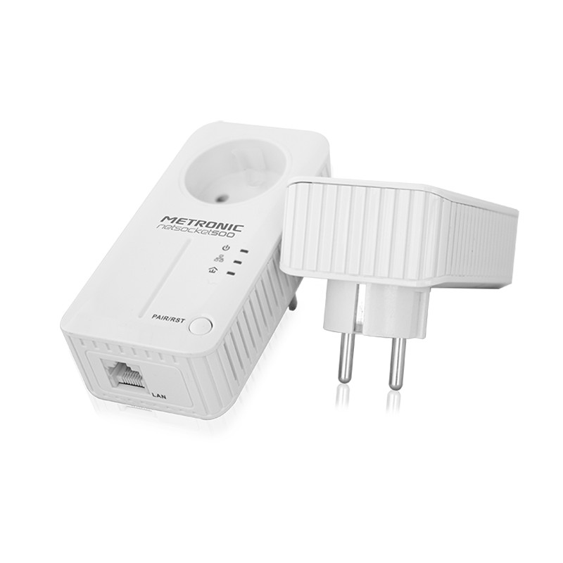 Metronic 495421 Netsocket 600 Mbps - Adattatore CPL Duo con Filtro