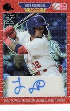 2021 Leaf Pro Set Metal 1989 Autograph Red Mojo #PA-JR3 Jose Rodriguez Auto RC
