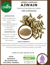  idHerb CAPSULES AJWAIN TRACHYSPERMUM AMMI INFECTORIA NATURAL ORGANIC HERBS