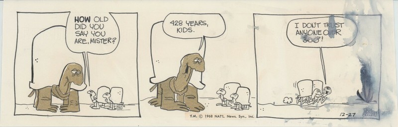 Roger Bollen Animal Crackers Original Ink Daily Comic Strip Art signed 1968 212