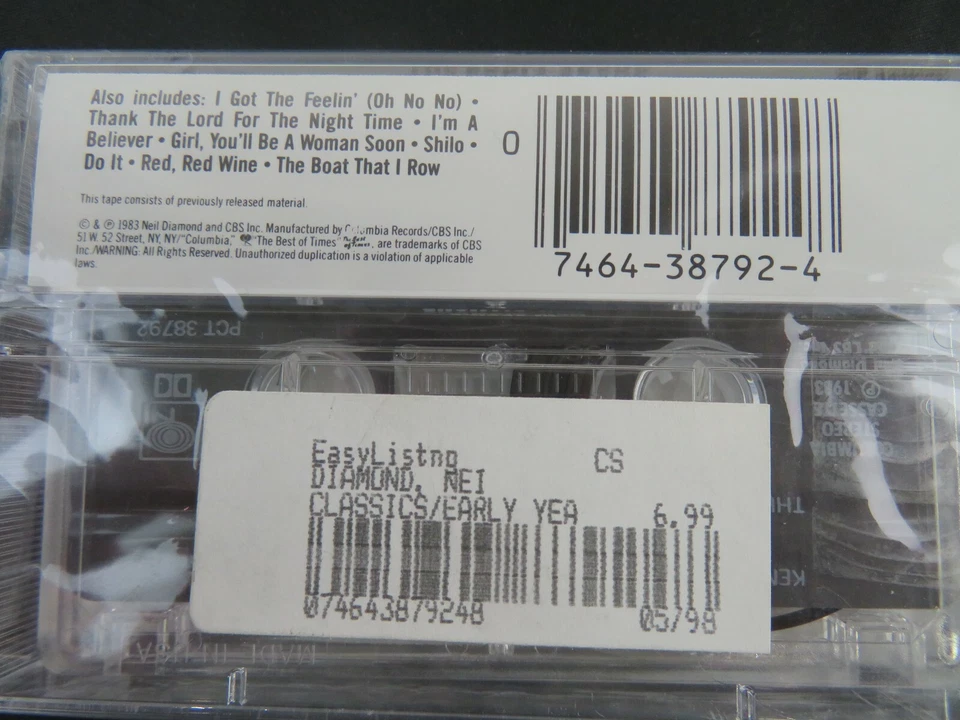 Classics: The Early Years by Neil Diamond (Cassette, Oct-1983, Columbia USA NEW  - Image 4 of 4