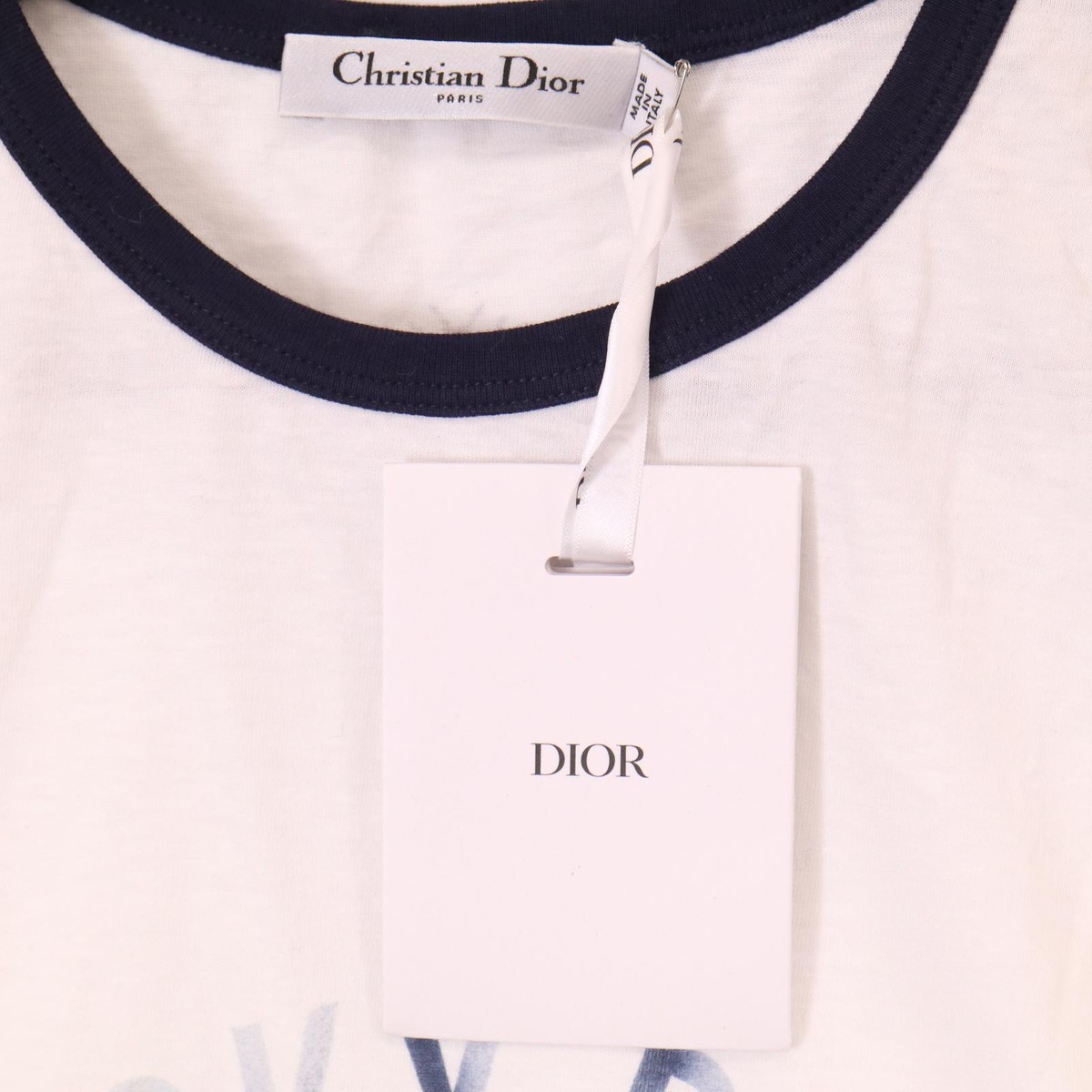 Christian Dior 253T40A4403 White cotton linen star logo T Christian Dior 253T40A4403 White cotton linen star logo T