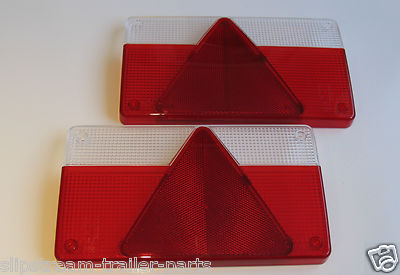2x AJBA FP11 Replacement Lenses For 4-Way Rear Trailer Lights - Fits Daxara & Erde