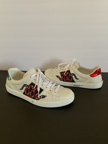 Gucci New Ace Men's Snake Sneakers 