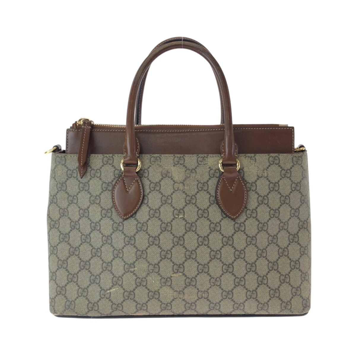 Sac à main fourre tout GUCCI 409534 marron or quincaillerie GG Supreme toile GG