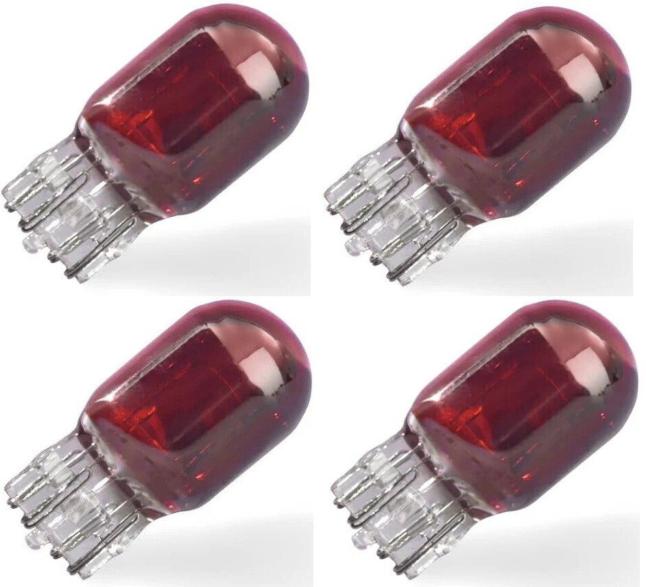 4-Pack 7443 Red LED Bulbs for Tail Brake Reverse Turn Signal Lights  