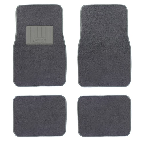 CAR+ 4 Pcs Dark Grey Plush Premium Quality Car Floor Mat Heavy Duty w