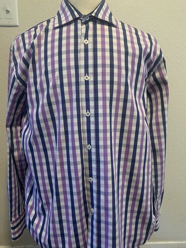 Hombre XL Inglés Lavandería Manga Larga Botones Cuadros Multicolor - Imagen 8 de 19