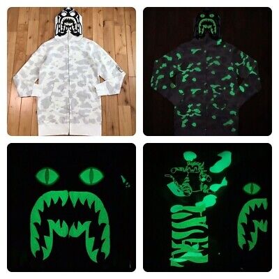 Glow in the Dark BAPE city camo long tiger full zip hoodie A Glow in the Dark BAPE city camo long tiger full zip hoodie A