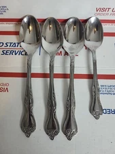 Oneida Stainless AZALEA Glossy Flatware Set Of 4 Spoons