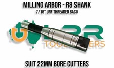 Milling Cutter Arbor - R8 Shank - Holds 22mm Bore Cutters