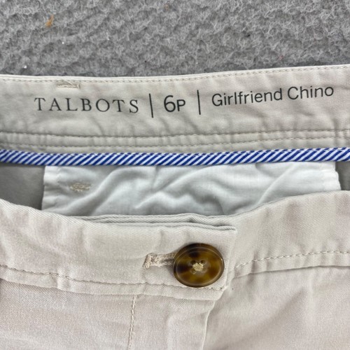 Talbots Pants Womens 6 Petite Beige Girlfriend Chino Stretch Pockets Casual Work - Picture 10 of 12