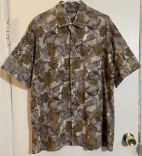 VTG Triumph Of California 70s 80s Foliage All Over Print Button Up Shirt - XL