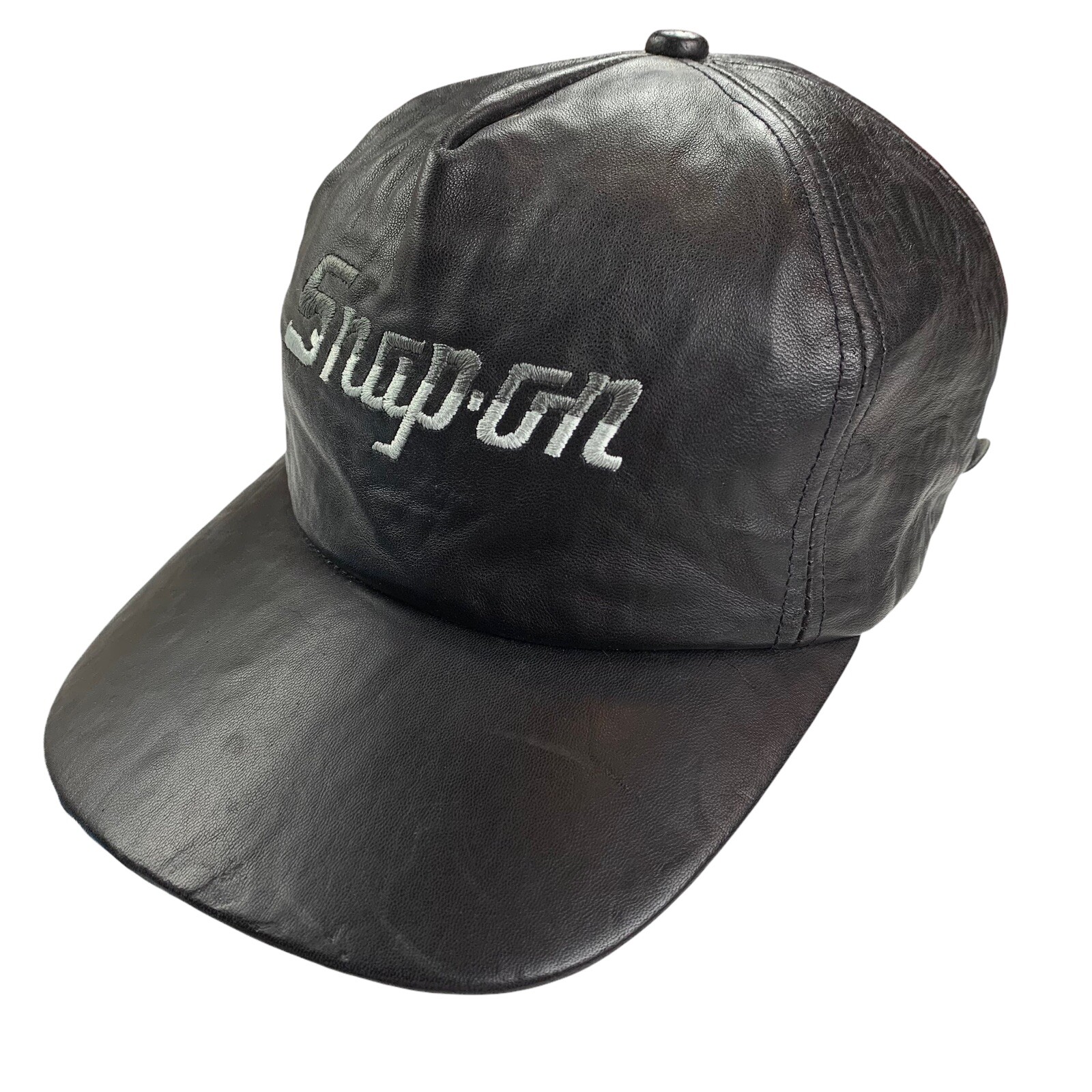 Snapon Tools VTG 90s Leather Hat Cap Strapback Made … Gem