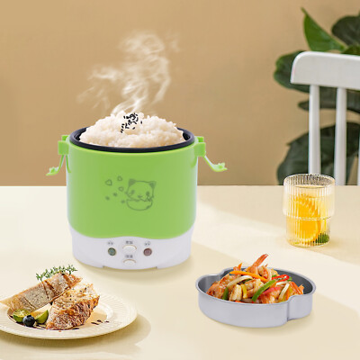 Mini Rice Cooker Steamer for Car Travel Rice Cooker 1L Electric Lunch Box 12V