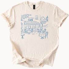 French Cafe Tee Bistro Graphic T Shirt Paris Lover Top
