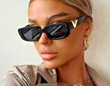 Retro Cat eye Frame Sunglasses Women 2023 Luxury V Sun Glasses Metal Hinges