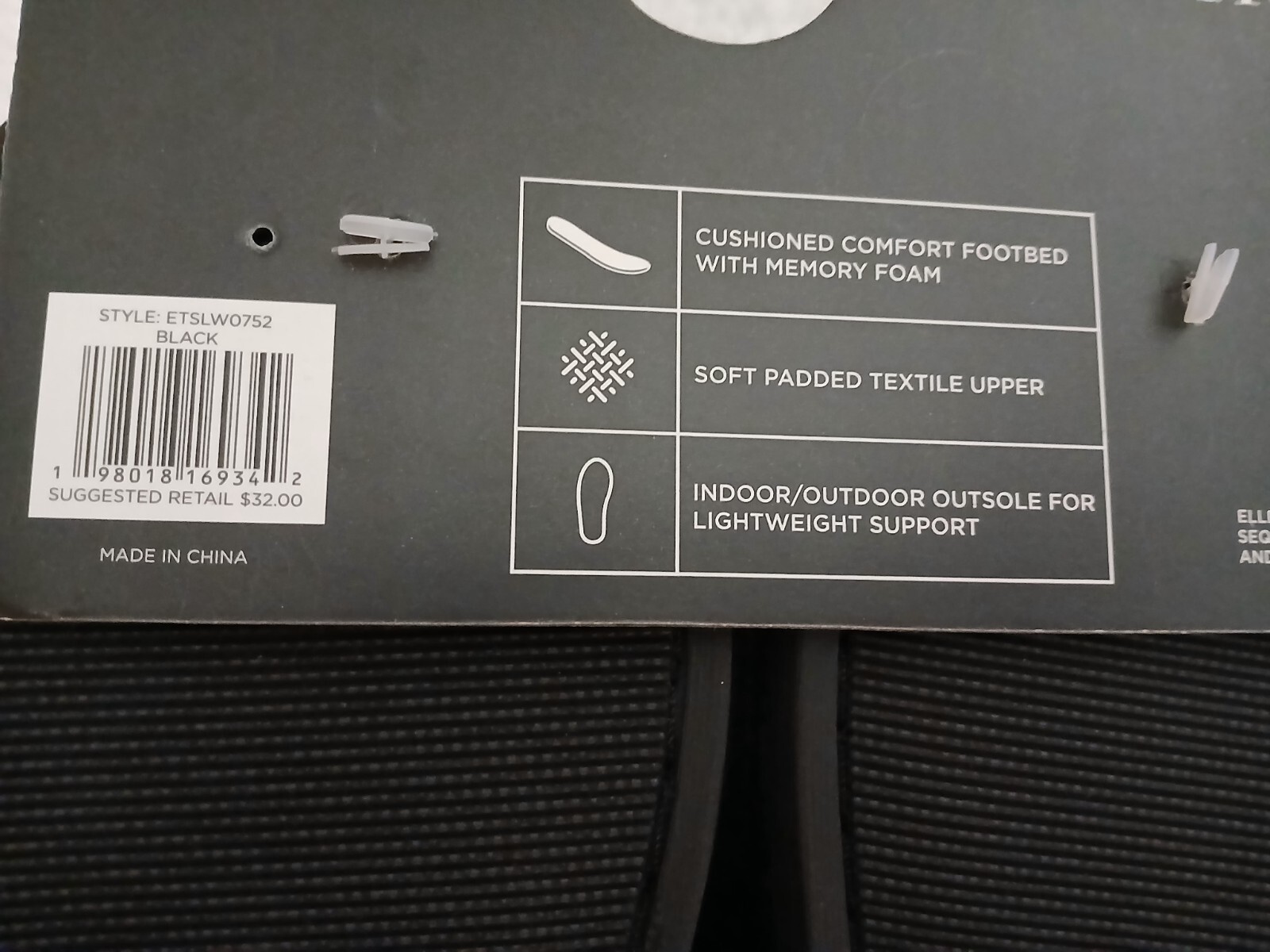 PANTOFOLA D’ORO Pantofole nere in memory foam taglia 9 grandi Ellen Tracy