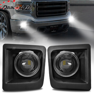 Pair LED Fog Lights For 2014 2015 GMC Sierra 1500 Front Bumper Driving Lamps