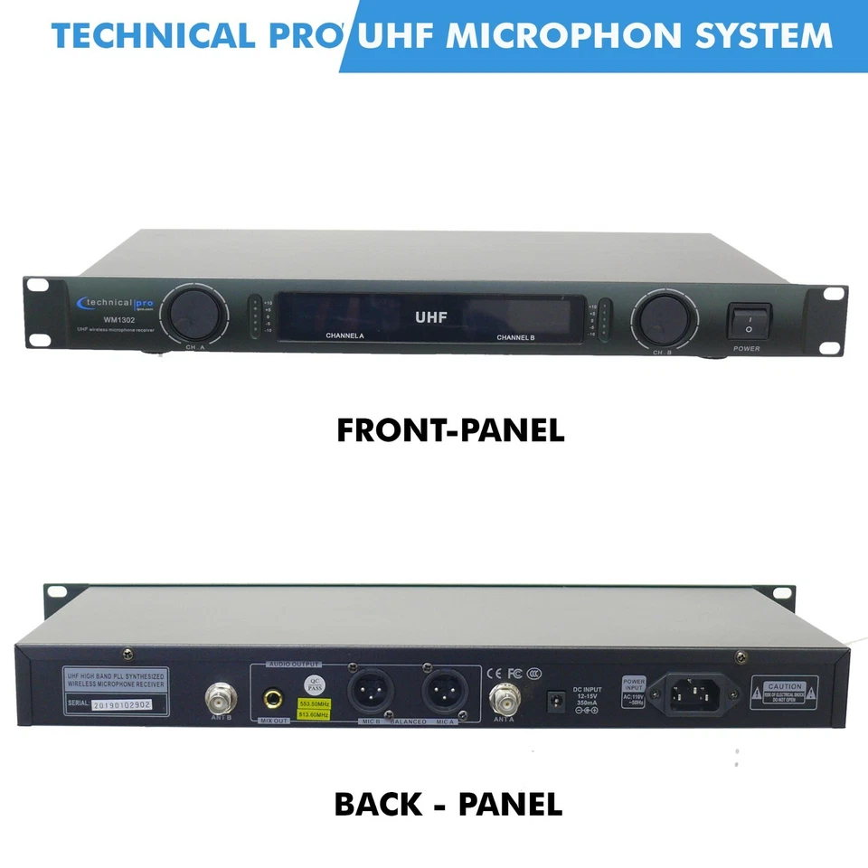 TPro Professional UHF Dual Handheld Wireless Microphone System, Dual Wireless - Image 2 of 4