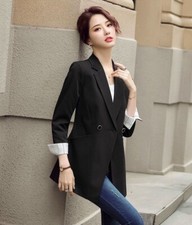 Women Blazer Jacket Size 4-16 Small Medium Large XL Office Business Button Suit