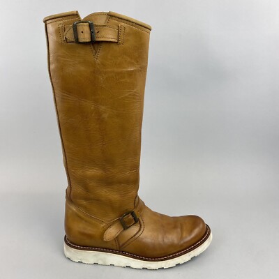 Sendra hellbraun Leder zum Überziehen Cowboy Biker Reiten Pirat Boho Bootie Stiefel UK4,5