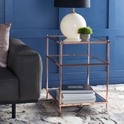 SAFAVIEH Noelia 3-Tier Accent Table | Rose Gold |