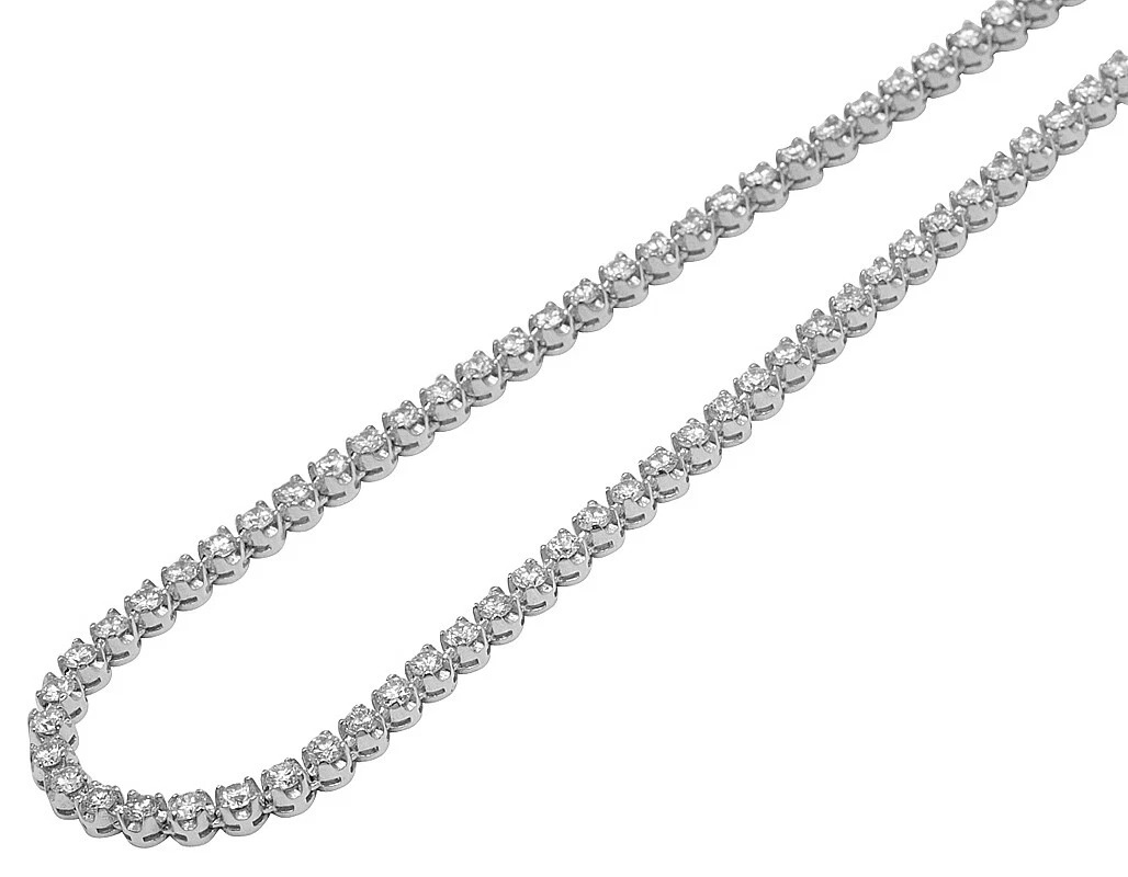Mens white gold cheap tennis chain