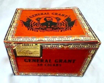 General Grant Wood Cigar Box 5 1/4'' x 4 1/2'' (No cigars)