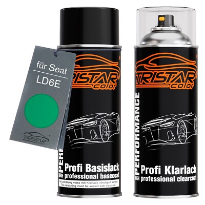 Autolack Spraydosen Set für Seat LD6E Verde Salsa Basislack Klarlack Sprühdose