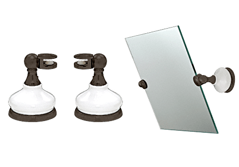 CRL Porcelain and Oil Rubbed Bronze Mirror Pivots for 1/8" to 1/4" Thick Mirrors - Picture 5 of 6