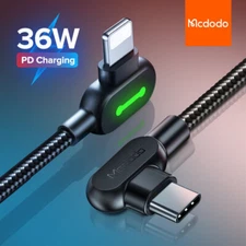 USB Type C Cable To For iPhone LED Fast USB-C Charger MCDODO 36W PD iPhone