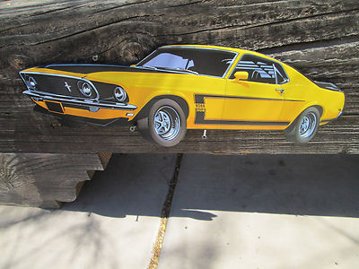  BOSS 302 FORD Mustang 3D Effect  WING LOUVERS EMBOSSED METAL DECO Auto Shop   