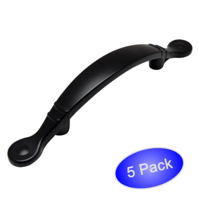 *5 Pack* Cosmas Cabinet Hardware Flat / Matte Black Pulls - #9980FB