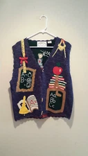 Vintage Detailed Teacher Sweater Vest - Eagle's Eye Collectibles - Large - Blue
