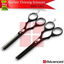 Professional Black Thinning Scissors 6" Single  Double Hairdressing Salon Shear