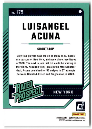 2024 Donruss Baseball Base Set (#1-200) Complete your set - You pick Card - Picture 351 of 401