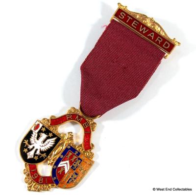 RMBI Royal Masonic Benevolent Institution - 1981 Steward Medal Jewel Badge