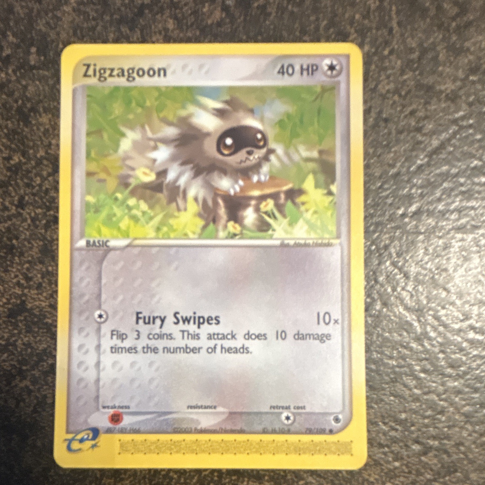 Zigzagoon EX Ruby & Sapphire #79/109 Regular Basic Common 2003 Vintage NM