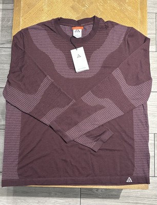 NIKE ACG LONGSLEEVE DRI-FIT T-SHIRT  MAROON MENS SIZE L FV8906-652 $95 Value