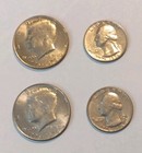 Vintage 1776-1976 P&D Kennedy Bicentennial 2 Half Dollars & 2 Quarters #57 — photo 1