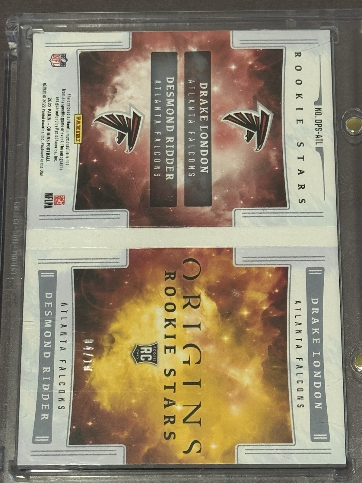 4/10 Panini 2022 Origins Rookie Stars DPS-ATL London Ridder Dual Patch Autos view 2