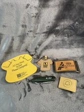 Vintage ATT GTE Bell System Promo Lot: Buckle Key Chain Opener Knife Advertizers